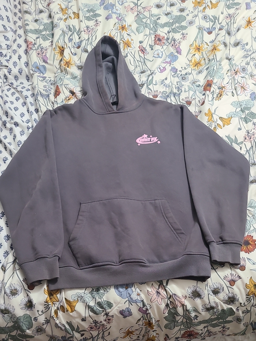 White Fox Boutique Purple Hoodie with Pink Logo